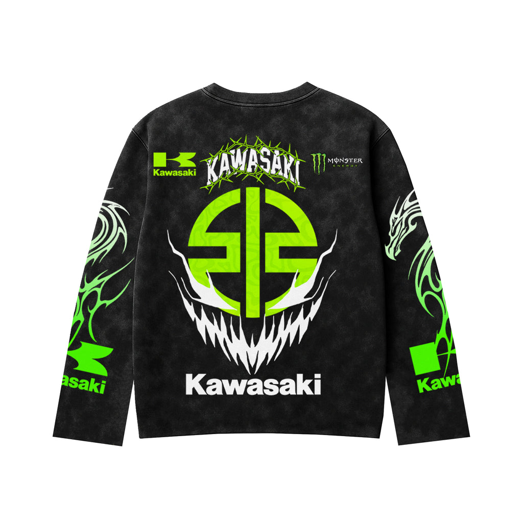 Kawasaki Venom Acid Wash Full Sleeve Tee