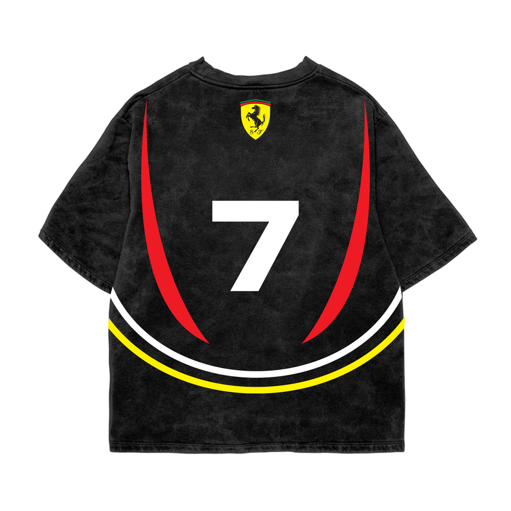 Ferrari Oversized Acid Wash Tee