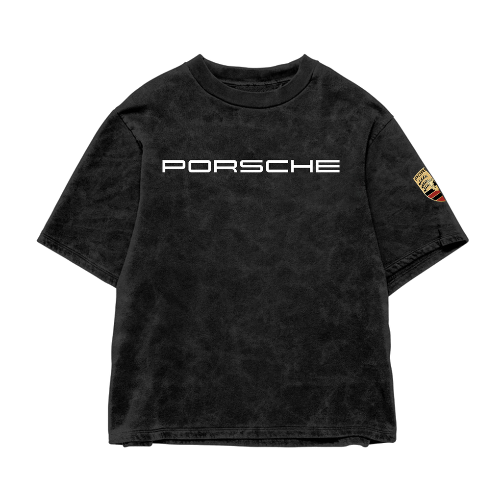 Porsche Oversized Acid Wash Tee