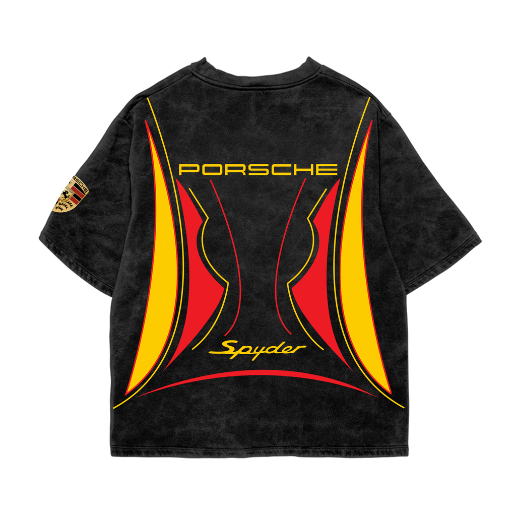 Porsche Oversized Acid Wash Tee