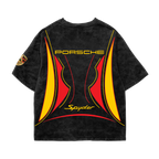 Porsche Oversized Acid Wash Tee