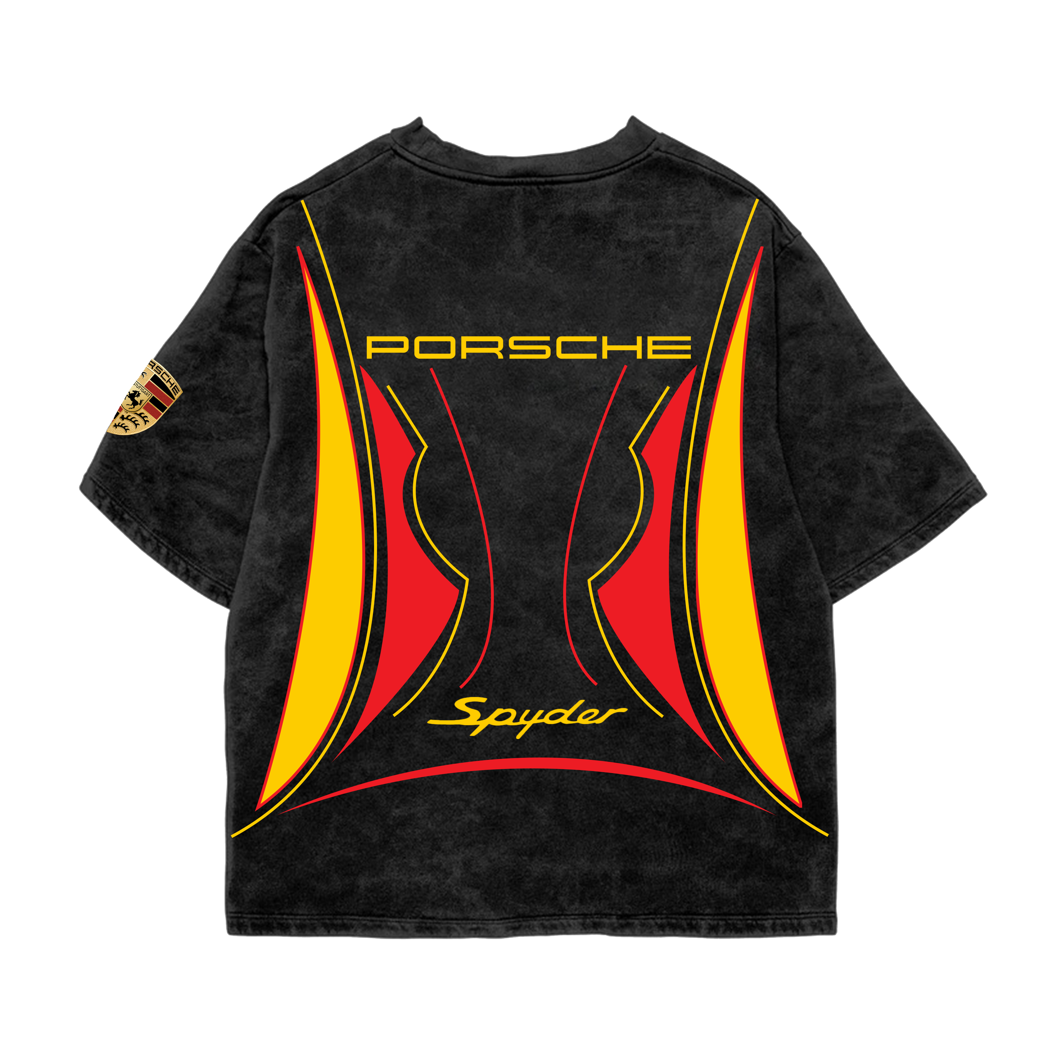 Porsche Oversized Acid Wash Tee