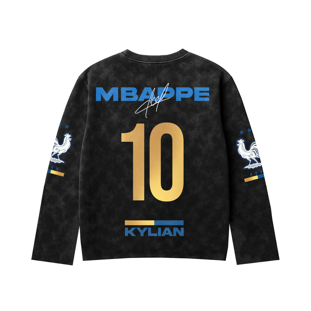 Mbappé Acid Wash Full Sleeve Tee