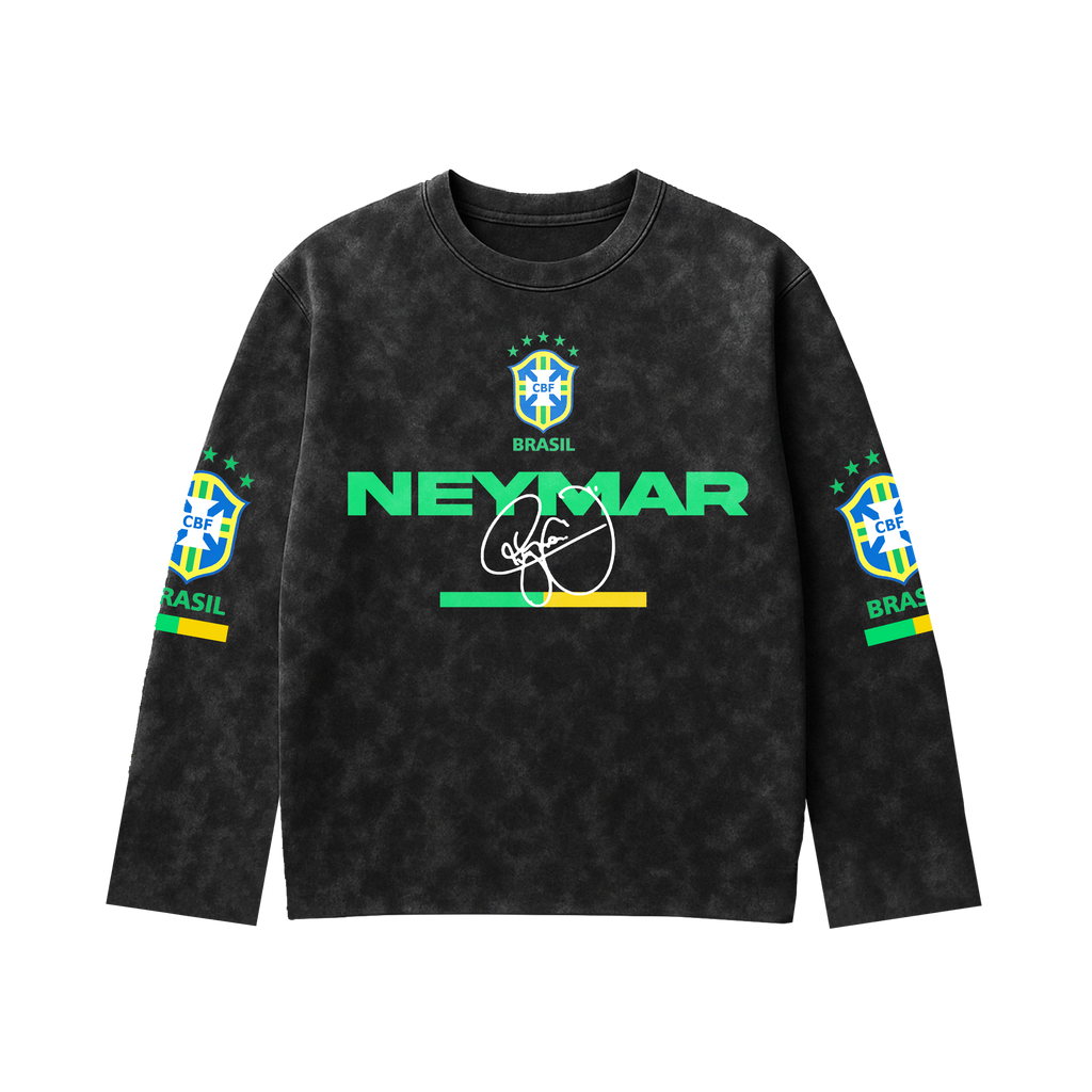 Neymar Acid Wash Full Sleeve Tee