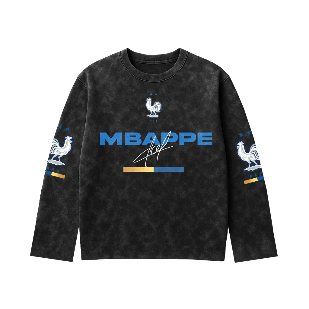 Mbappé Acid Wash Full Sleeve Tee