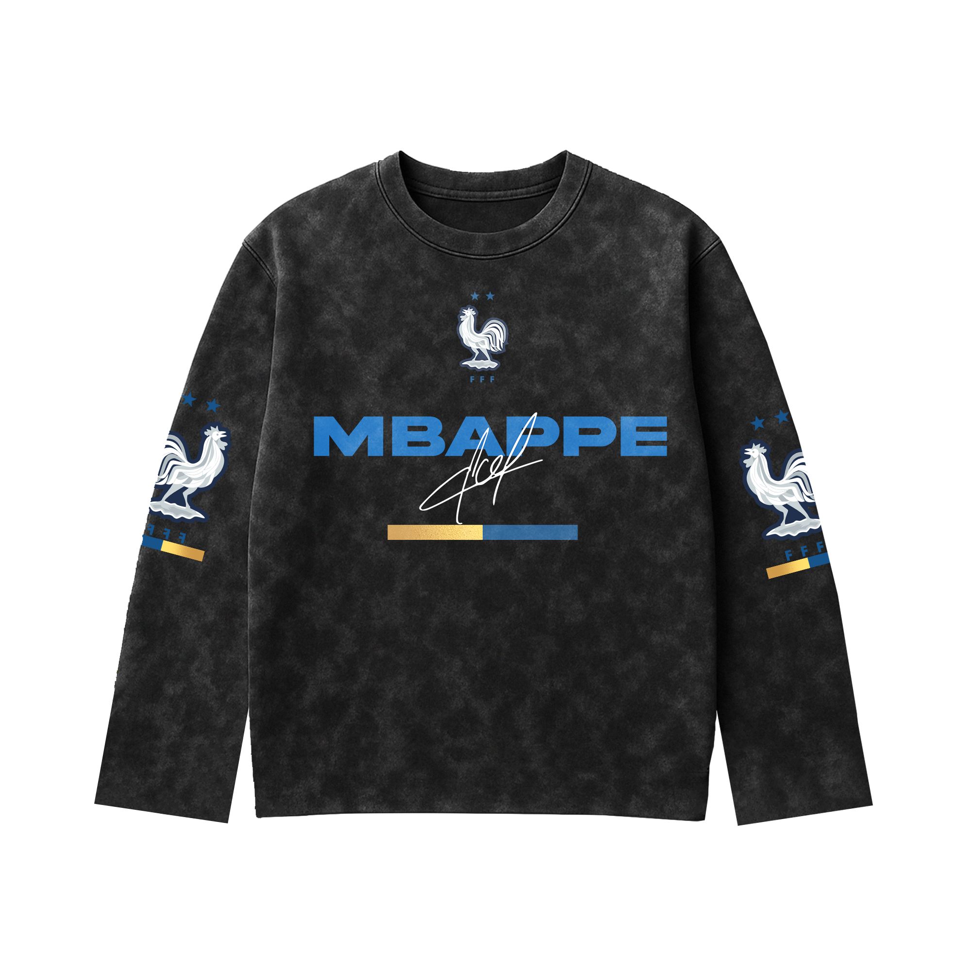 Mbappé Acid Wash Full Sleeve Tee