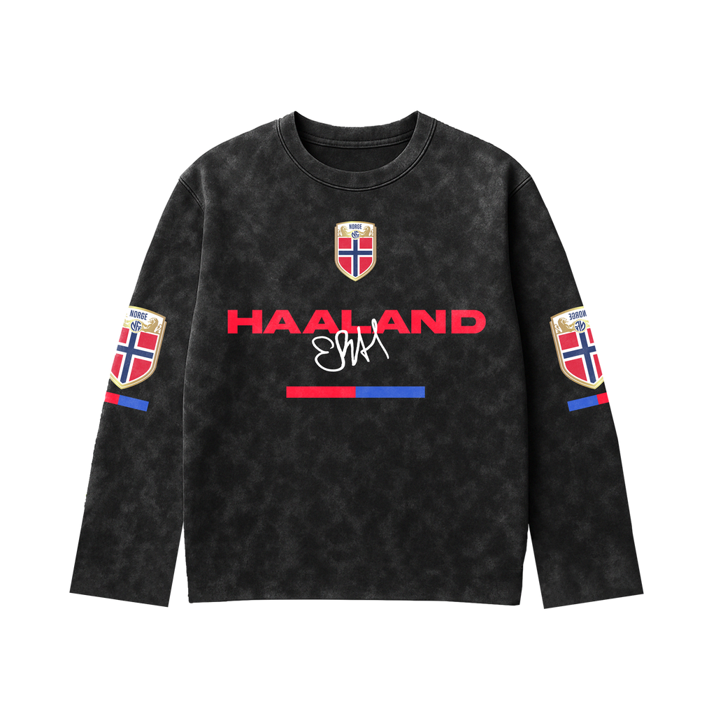 Haaland Acid Wash Full Sleeve Tee