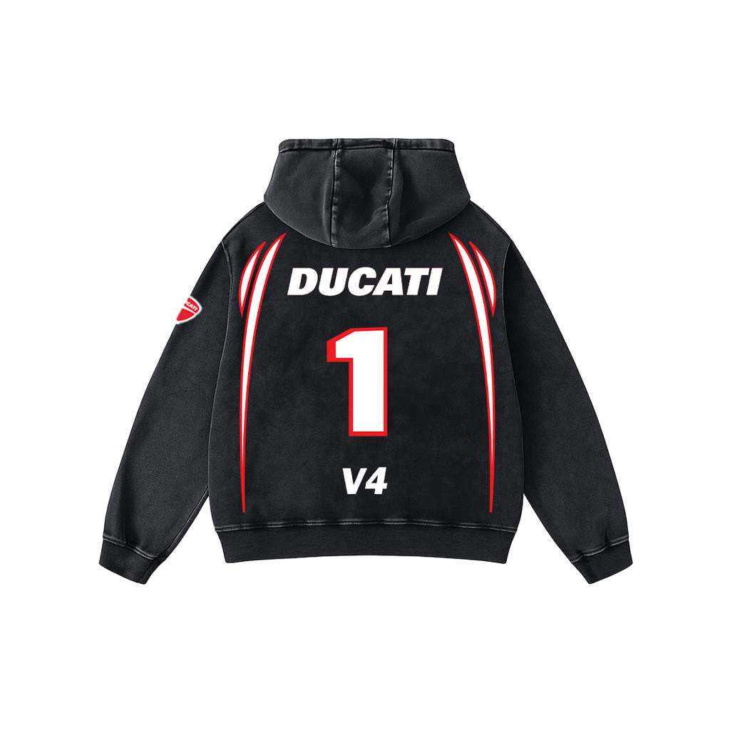 Ducati Oversized Acid Wash Hoodie