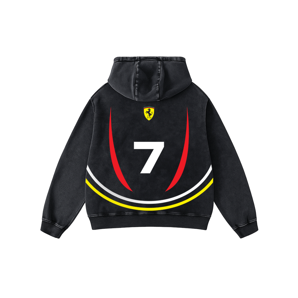 Ferrari Oversized Acid Wash Hoodie