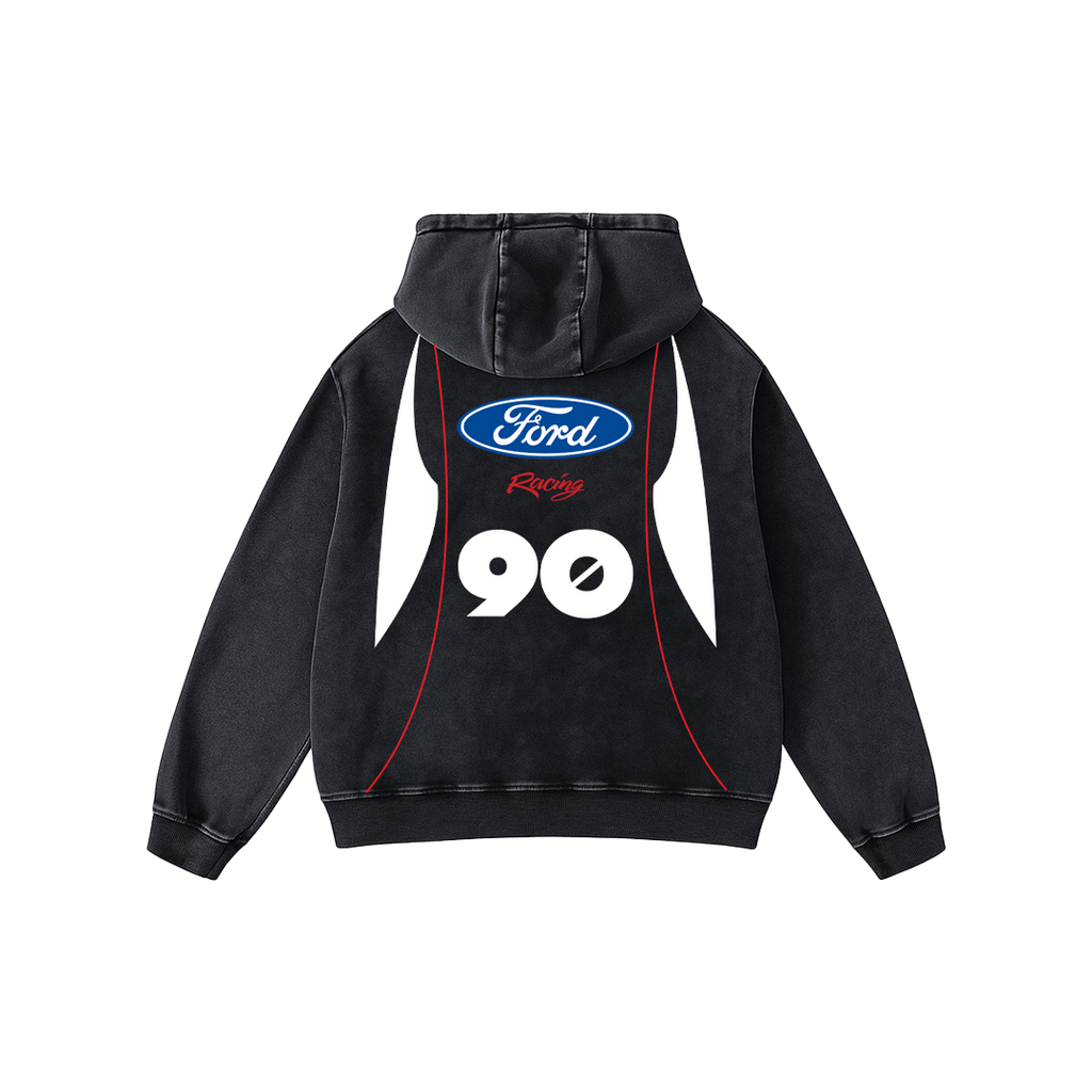 Ford Oversized Acid Wash Hoodie