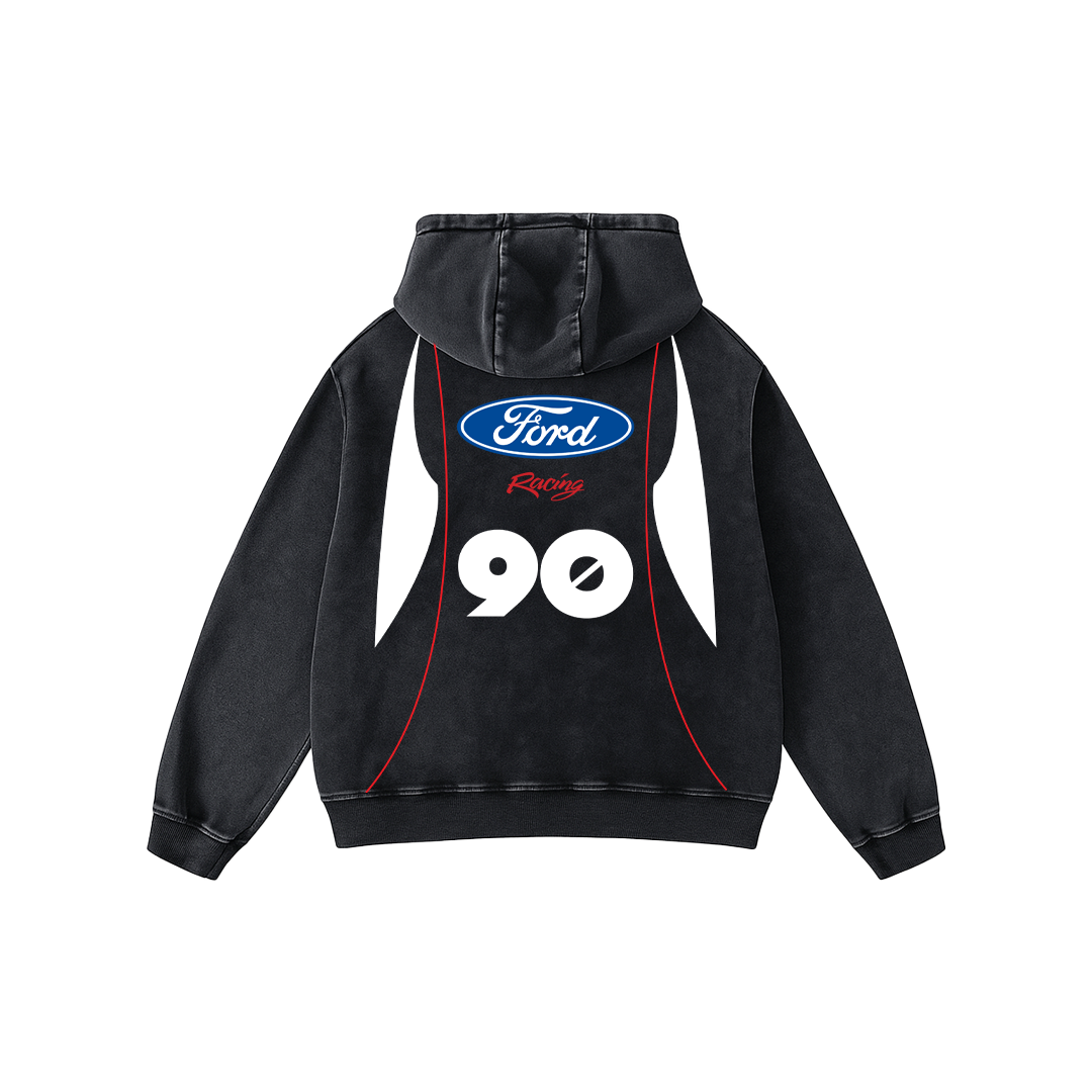 Ford Oversized Acid Wash Hoodie