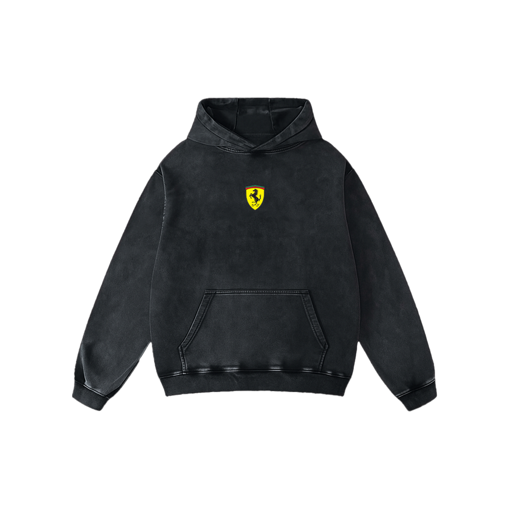 Ferrari Oversized Acid Wash Hoodie